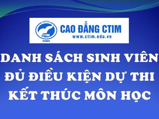 [Cập nhật] DANH SÁCH SINH VIÊN ĐỦ ĐIỀU KIỆN THI KẾT THÚC MÔN HỌC LẦN 1 HK1 NĂM HỌC 2025-2026 (Tính đến 16h00 ngày 30/10/2025)